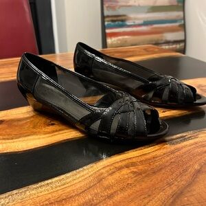 Women’s Impo ramya black open toe shoes, size 9 1/2